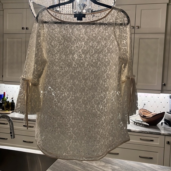 Karen Kane lace boho top ivory size xl summer perfect - Picture 10 of 17